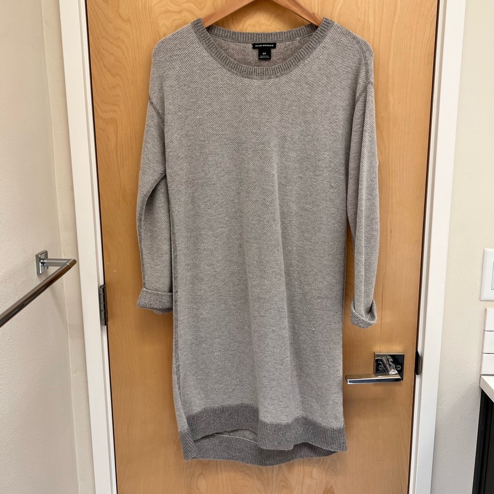 Club Monaco wool blend grey sweater dress. Size small. Knee length.
